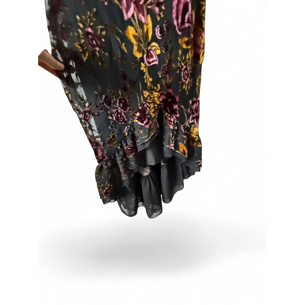 Betsey Johnson NWT Velvet Floral Burnout High-Low Dress Size 14 Prom Wedding - Picture 5 of 11